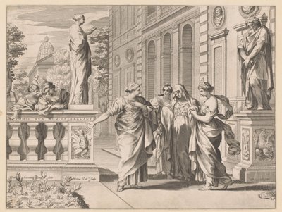 Allegorie ter ere van het Collegio Romano door Claude Mellan