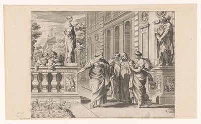 Allegorie ter ere van het Collegio Romano door Claude Mellan