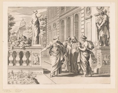 Allegorie ter ere van het Collegio Romano door Claude Mellan