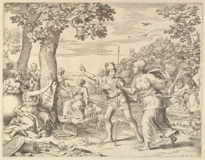 Allegorie op goed bestuur in Frankrijk, 1685 door Claude Mellan