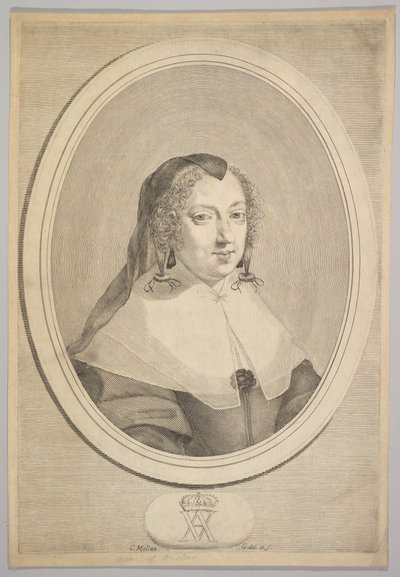 Anna van Oostenrijk, ca. 1645 door Claude Mellan