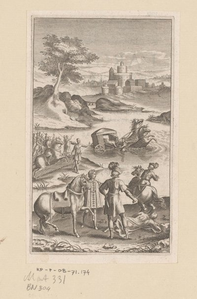 Archombrote redt koning Meleander door Claude Mellan