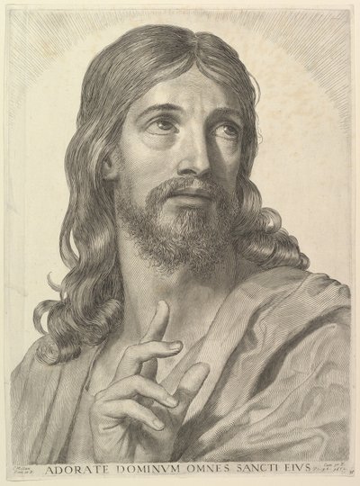 Buste van de volwassen Christus door Claude Mellan