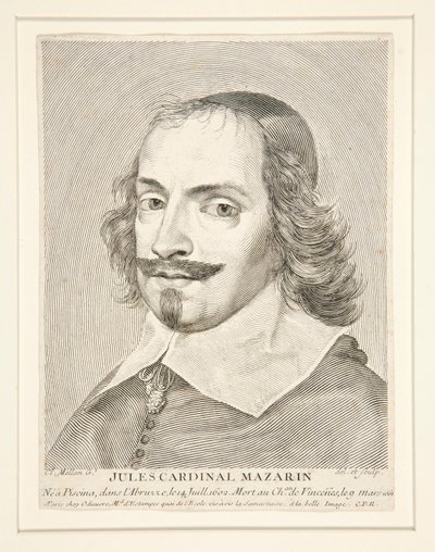 Kardinaal Jules Mazarin (1602-1661) door Claude Mellan