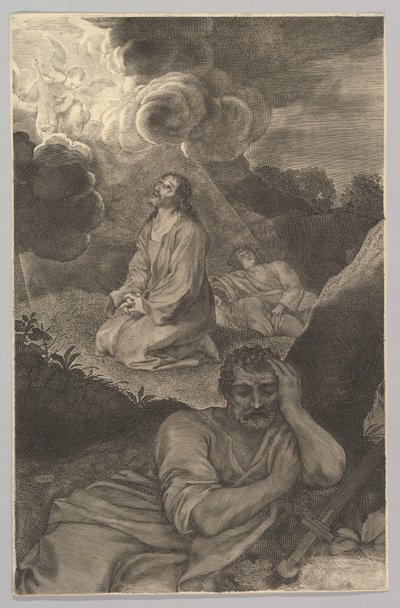Christus in de tuin van Olijven door Claude Mellan