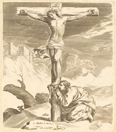 Christus aan het kruis door Claude Mellan
