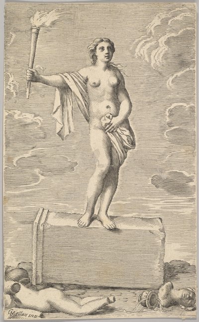 Vrouwelijke figuur door Claude Mellan