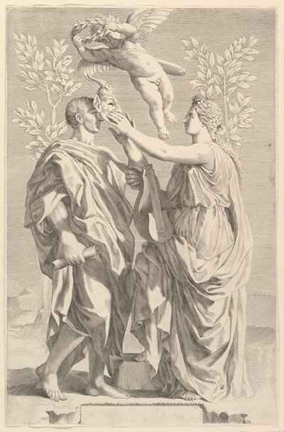 Frontispice: Horace, Quinti Horatii Flacci Opera door Claude Mellan