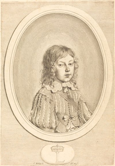 Lodewijk XIV als jongen door Claude Mellan