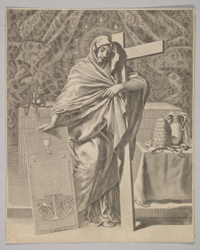 Personificatie van het geloof, 1642 door Claude Mellan