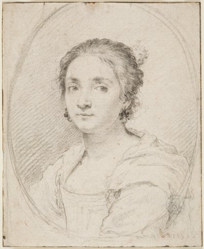 Portret van Virginia de Vezzo da Velletri door Claude Mellan