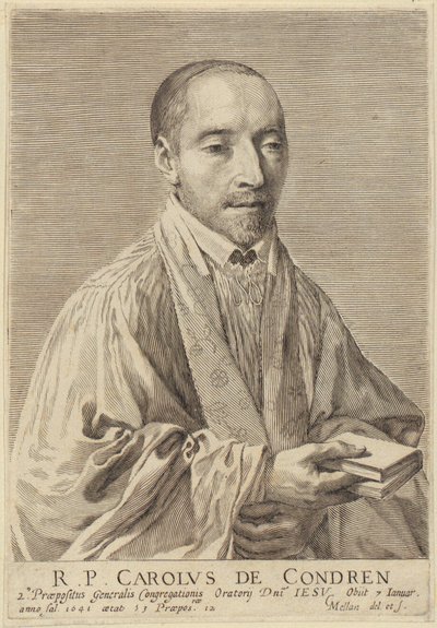 Portret van Charles de Condren door Claude Mellan