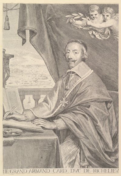 Portret van Kardinaal Richelieu door Claude Mellan