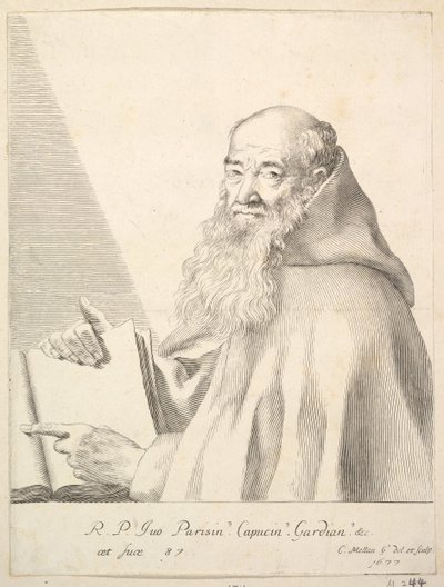 Portret van Le Père Yves door Claude Mellan