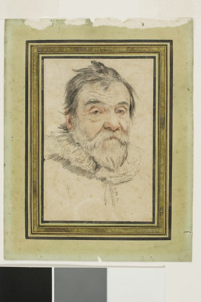 Portret van een bebaarde oude man door Claude Mellan