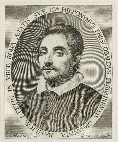 Portret van de componist Girolamo Frescobaldi 1583-1643, 1634 door Claude Mellan