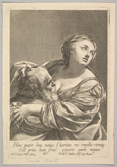 Romeinse liefdadigheid door Claude Mellan