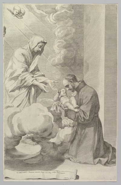 St. Gaëtan, Stichter van de Theatijnen door Claude Mellan