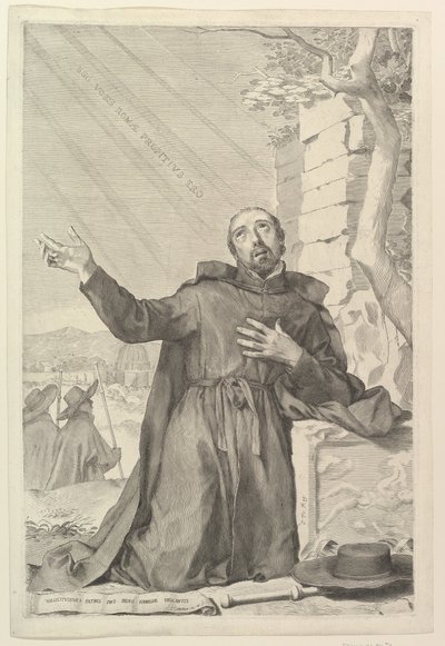 St. Ignatius in extase door Claude Mellan