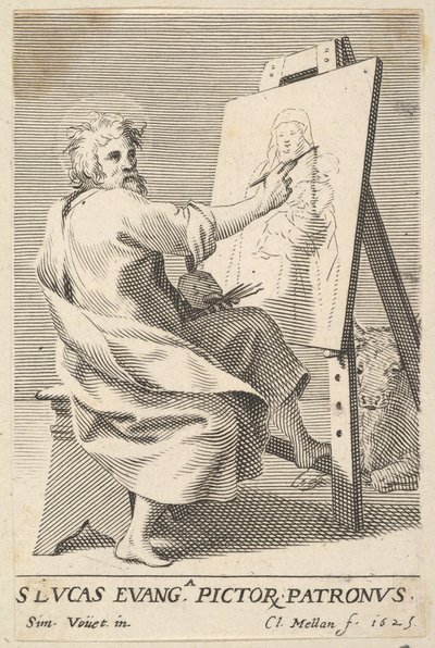 St. Lucas schildert de Maagd, 1625 door Claude Mellan