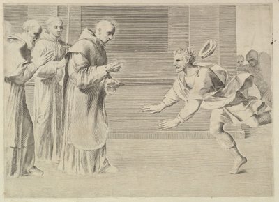 St. Willem, Hertog van Aquitanië, Bekeerd door St. Bernardus door Claude Mellan