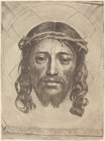 Het Sudarium van de heilige Veronica door Claude Mellan