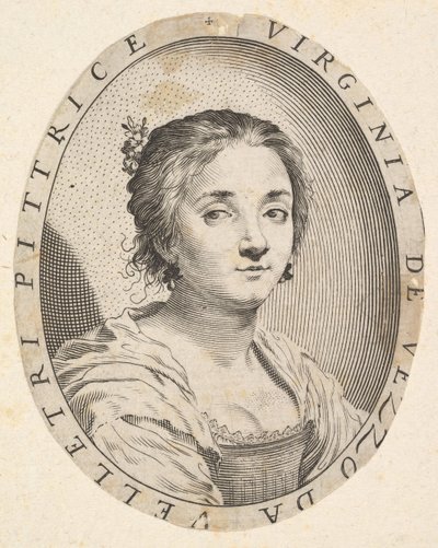 Virginia da Vezzo, vrouw van Simon Vouet door Claude Mellan
