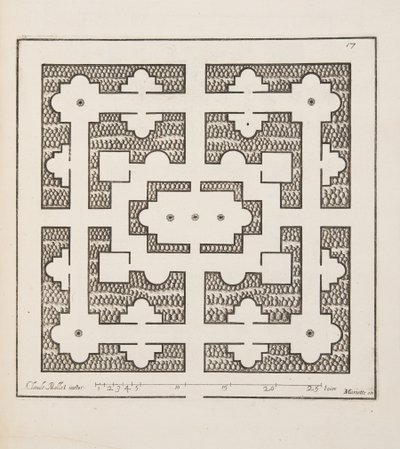 Ontwerp voor Parterre, uit Theatre des Plans et Jardinages, pub.1652 door Claude Mollet