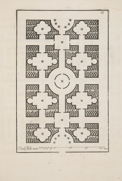 Ontwerp voor Parterre, uit Theatre des Plans et Jardinages, uitgegeven 1652 door Claude Mollet