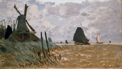 Een Molen bij Zaandam, 1871 door Claude Monet