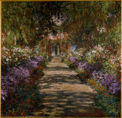 Allee in de tuin van Giverny door Claude Monet