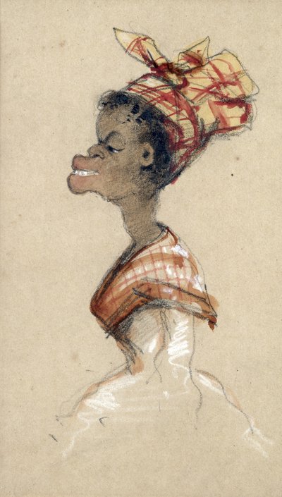 Zwarte Vrouw met een Hoofddoek, 1857 door Claude Monet