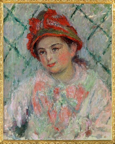 Blanche Hoschede, jongste dochter van ... (olieverf op doek) door Claude Monet