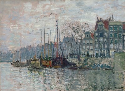 Uitzicht op de Prins Hendrikkade en de Kromme Waal in Amsterdam door Claude Monet