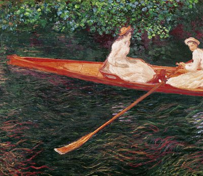 Boottocht op de rivier Epte, ca.1889-1890 door Claude Monet