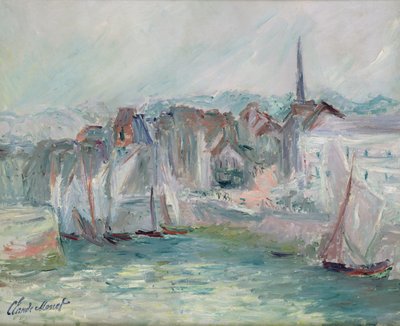Boten in de Haven van Honfleur, 1917 door Claude Monet
