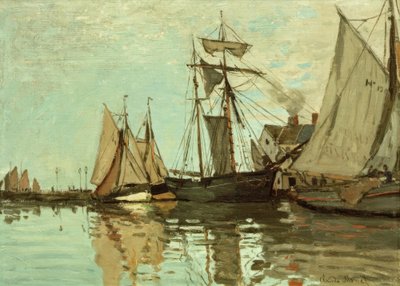 Boten in de Haven van Honfleur door Claude Monet