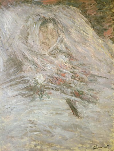 Camille Monet (1847-79) op haar sterfbed, 1879 door Claude Monet