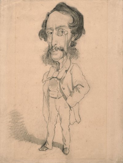 Karikatuur van Mario Uchard, c.1858 door Claude Monet