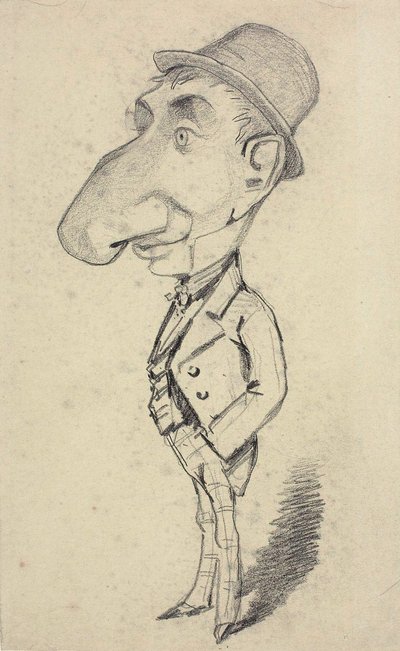 Karikatuur van een man met een grote neus door Claude Monet