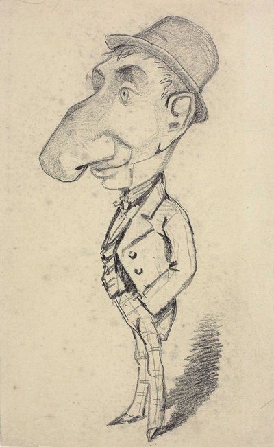 Karikatuur van een man met een grote neus door Claude Monet