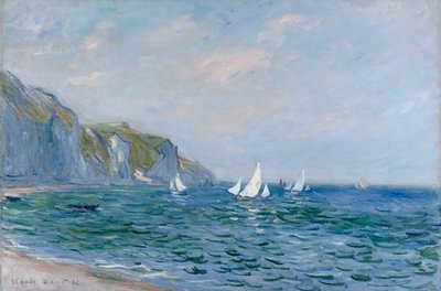 Kliffen en Zeilboten bij Pourville door Claude Monet