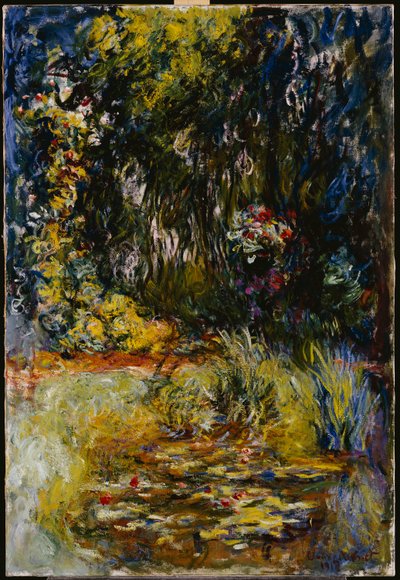 Hoek van een vijver met waterlelies door Claude Monet