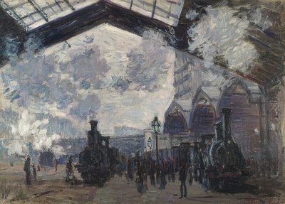 Het Gare Saint Lazare. 1877 door Claude Monet