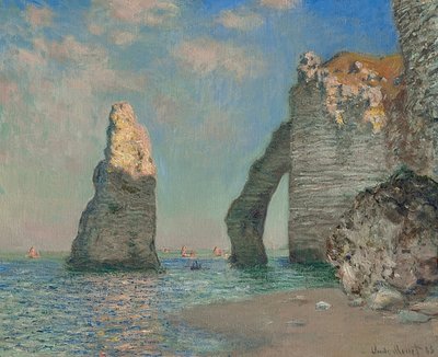 De rotsen bij Étretat. 1885 door Claude Monet