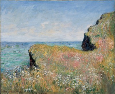 Rand van de klif, Pourville, 1882 door Claude Monet