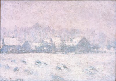 Sneeuweffect in Giverny (Sneeuw in Giverny) door Claude Monet