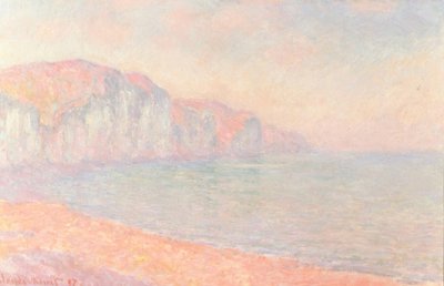 Kliffen van Pourville, de ochtend door Claude Monet
