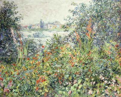 Bloemen in Vetheuil, 1881 door Claude Monet