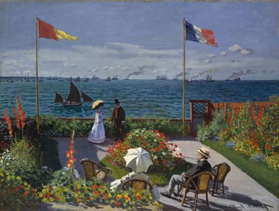 Tuin in Sainte-Adresse door Claude Monet